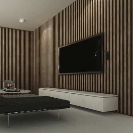 LED Fleksibilna stenska svetilka z USB BASE LED/8W+LED/2W/230V črna