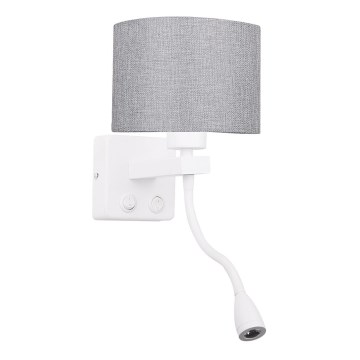LED Fleksibilna svetilka POLO 1xE27/40W+LED/2W 230V bela