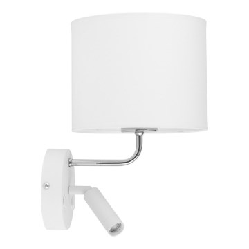 LED Fleksibilna svetilka RICHI 1xE27/15W/230V + LED/3W/230V bela