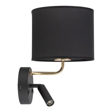 LED Fleksibilna svetilka RICHI 1xE27/15W/230V + LED/3W/230V črna