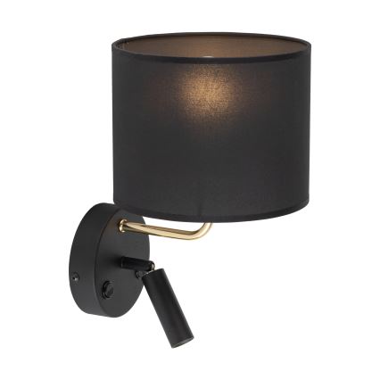 LED Fleksibilna svetilka RICHI 1xE27/15W/230V + LED/3W/230V črna