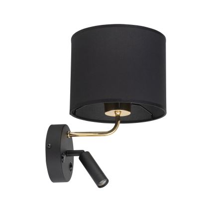 LED Fleksibilna svetilka RICHI 1xE27/15W/230V + LED/3W/230V črna