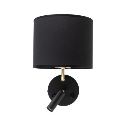 LED Fleksibilna svetilka RICHI 1xE27/15W/230V + LED/3W/230V črna