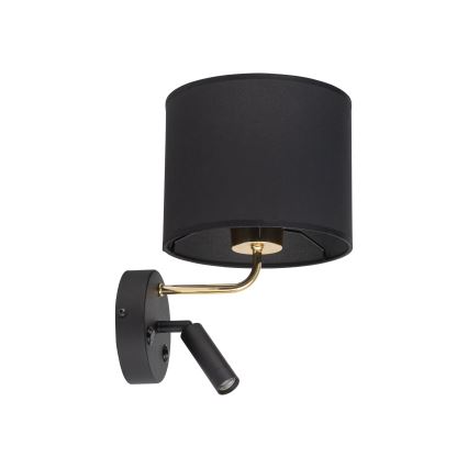 LED Fleksibilna svetilka RICHI 1xE27/15W/230V + LED/3W/230V črna