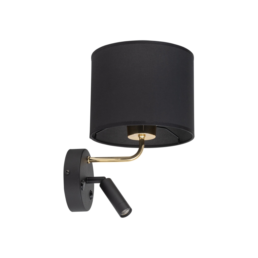 LED Fleksibilna svetilka RICHI 1xE27/15W/230V + LED/3W/230V črna