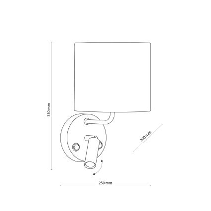 LED Fleksibilna svetilka RICHI 1xE27/15W/230V + LED/3W/230V črna