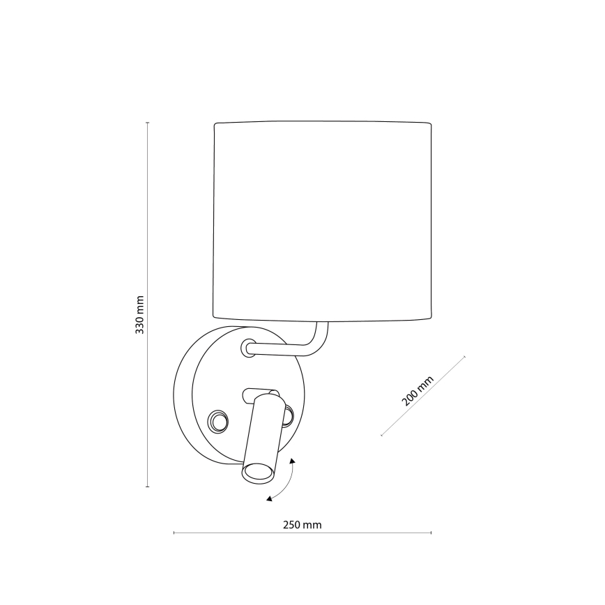 LED Fleksibilna svetilka RICHI 1xE27/15W/230V + LED/3W/230V črna