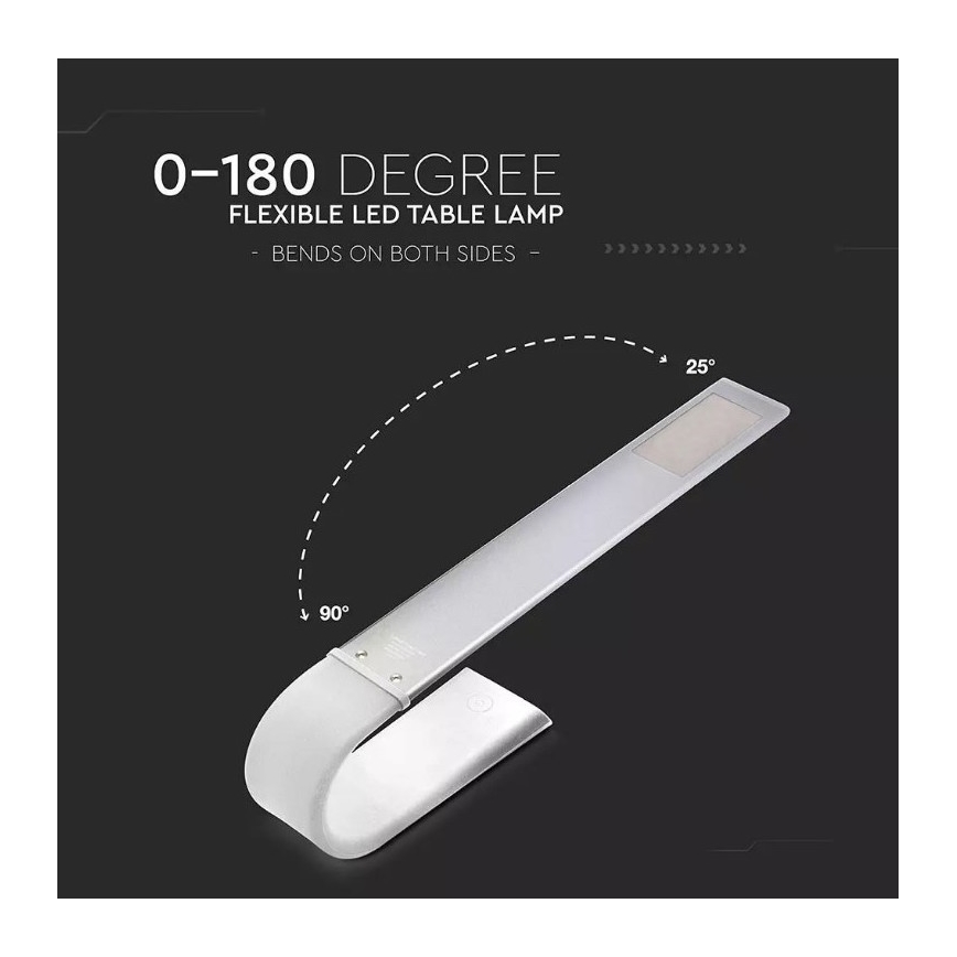 LED Fleksibilna zatemnitvena namizna svetilka LED/6,5W/5V 2000 mAh 3000K/4500K/6000K