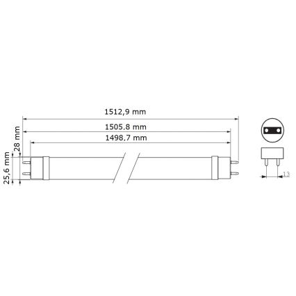 LED Fluorescentna cev Philips MASTER T8 G13/24W/80V 6500K 150 cm