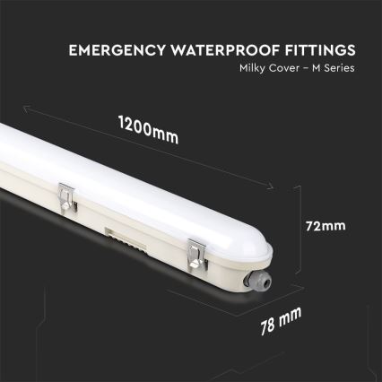 LED Industrijska fluorescentna svetilka z zasilna module EMERGENCY LED/36W/230V 6500K 120cm IP65