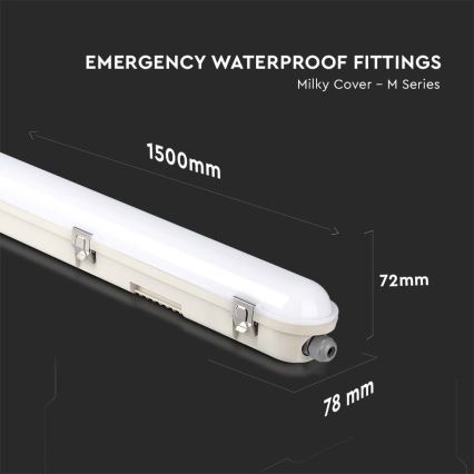 LED Industrijska fluorescentna svetilka z zasilna module EMERGENCY LED/48W/230V 6500K 150cm IP65