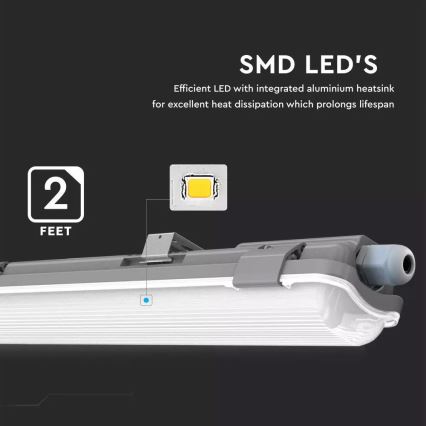 LED Industrijska fluorescentna svetilka T8 1xG13/18W/230V 4000K 120cm IP65