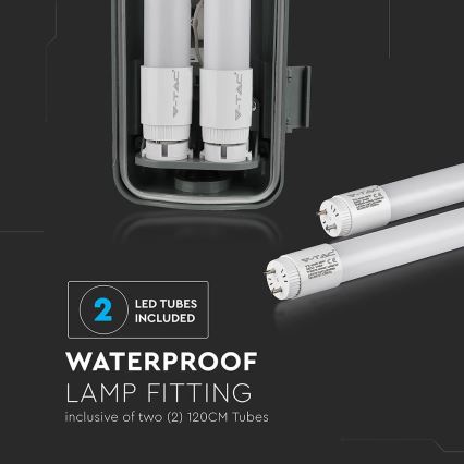 LED Industrijska fluorescentna svetilka T8 2xG13/22W/230V IP65 6400K 156 cm