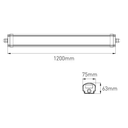 LED Zatemnitvena industrijska fluorescentna svetilka VOLITER LED/20/28/36W/230V 3000/4000/6000K 120 cm IP65 bela
