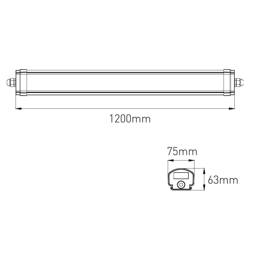 LED Zatemnitvena industrijska fluorescentna svetilka VOLITER LED/20/28/36W/230V 3000/4000/6000K 120 cm IP65 bela