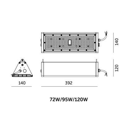 LED zatemnljivo industrijsko tehnično svetilo NICO HIGHBAY LED/72/95/120W/230V 3000/4000/6000K IP65