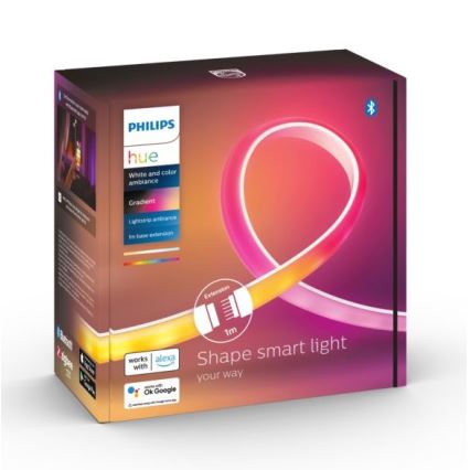 LED komplet tračnih podaljškov Philips Hue Bela in barvna AmbianceLED/12,3W/230V 1 m