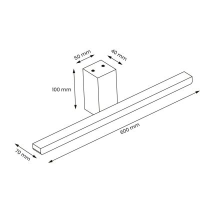 LED Kopalniška luč za osvetlitev ogledala ARTEMIS LED/13,8W/230V 4000K 60 cm IP44 črna