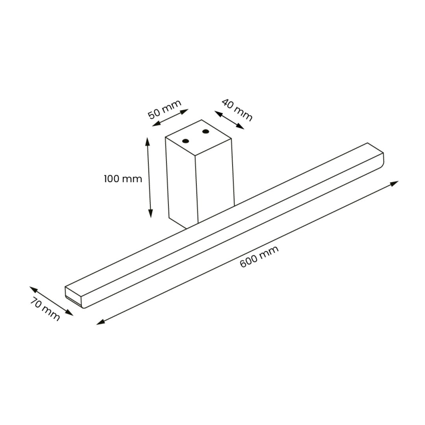 LED Kopalniška luč za osvetlitev ogledala ARTEMIS LED/13,8W/230V 4000K 60 cm IP44 črna