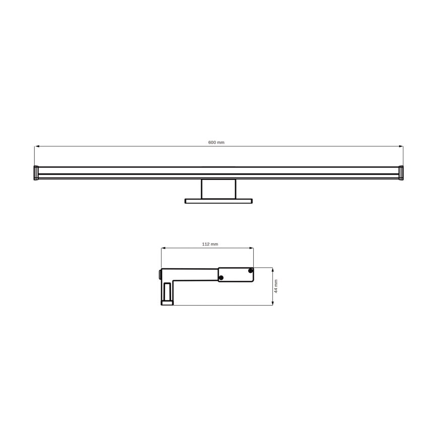 LED Kopalniška luč za osvetlitev ogledala ELBA LED/12W/230V 4000K 60 cm IP44 črna