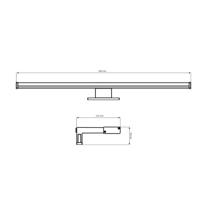 LED Kopalniška luč za osvetlitev ogledala ELBA LED/12W/230V 4000K 60 cm IP44 sijajni krom