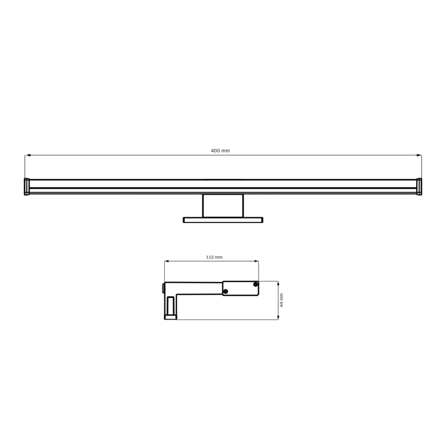 LED Kopalniška luč za osvetlitev ogledala ELBA LED/8W/230V 4000K 40 cm IP44 črna