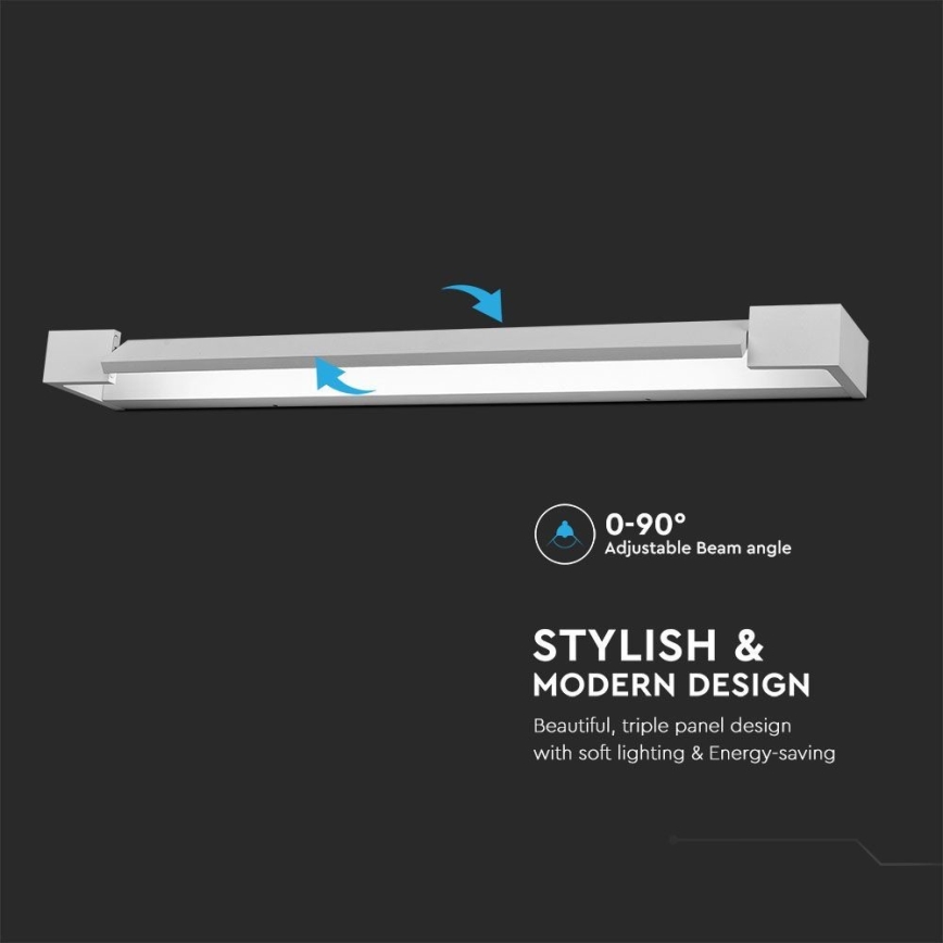 LED Kopalniška luč za osvetlitev ogledala LED/16W/230V 3000K IP44 60 cm bela