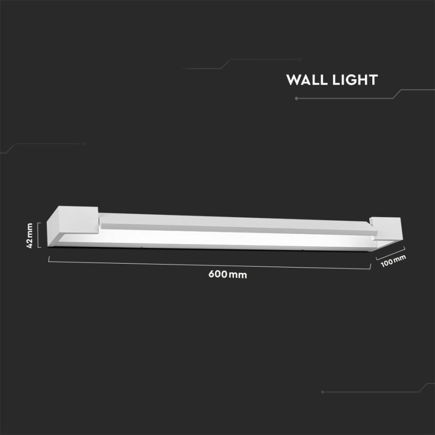 LED Kopalniška luč za osvetlitev ogledala LED/16W/230V 3000K IP44 60 cm bela