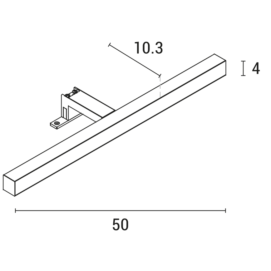 LED Kopalniška luč za osvetlitev ogledala LED/7W/230V 4000K 50 cm IP44 sijajni krom
