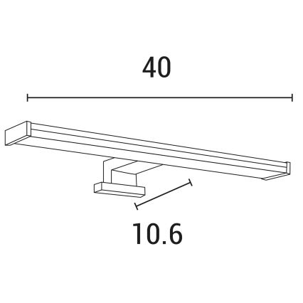 LED Kopalniška luč za osvetlitev ogledala LED/8W/230V 3000K 40 cm IP44 krom