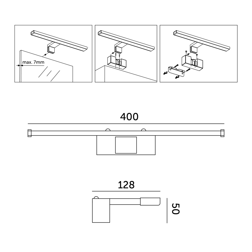 LED Kopalniška luč za osvetlitev ogledala LED/8W/230V 4000K IP44 40 cm