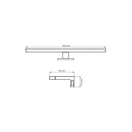 LED Kopalniška luč za osvetlitev ogledala MILOS LED/5W/230V 4000K 30 cm IP44 sijajni krom