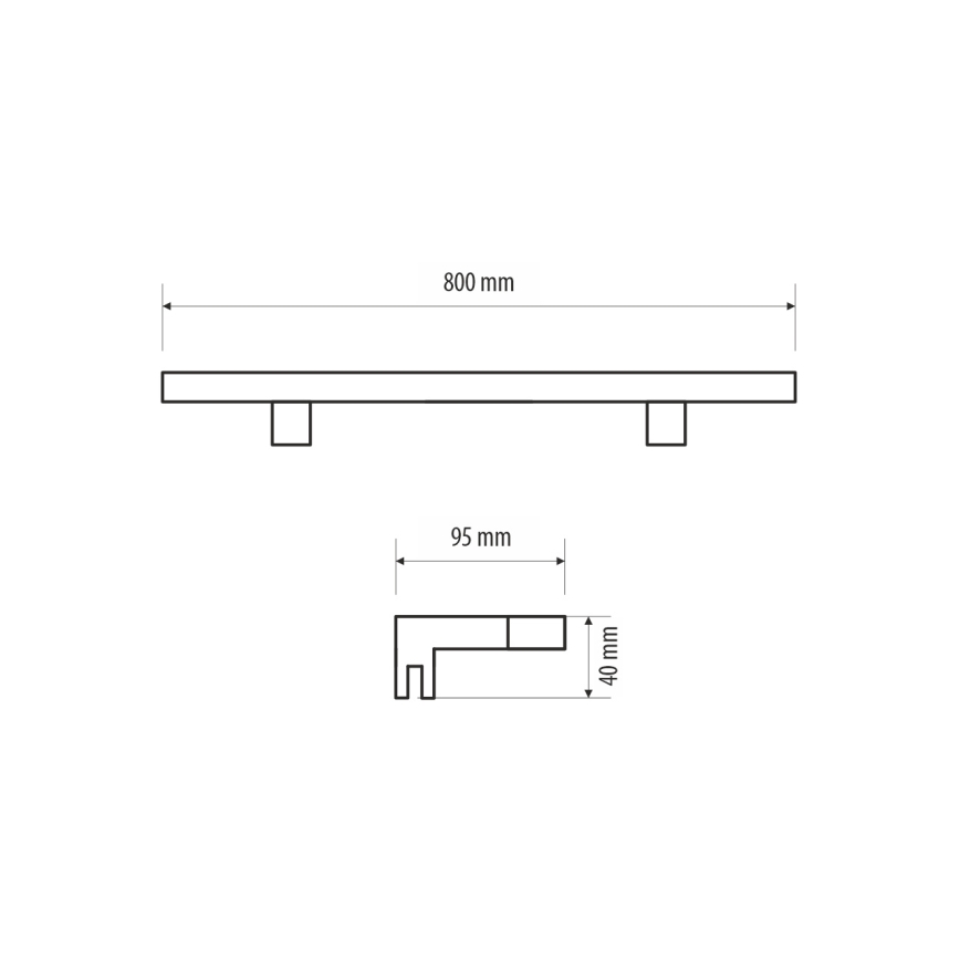 LED Kopalniška luč za osvetlitev ogledala MIRROR LED/12W/230V 80 cm IP44 sijajni krom