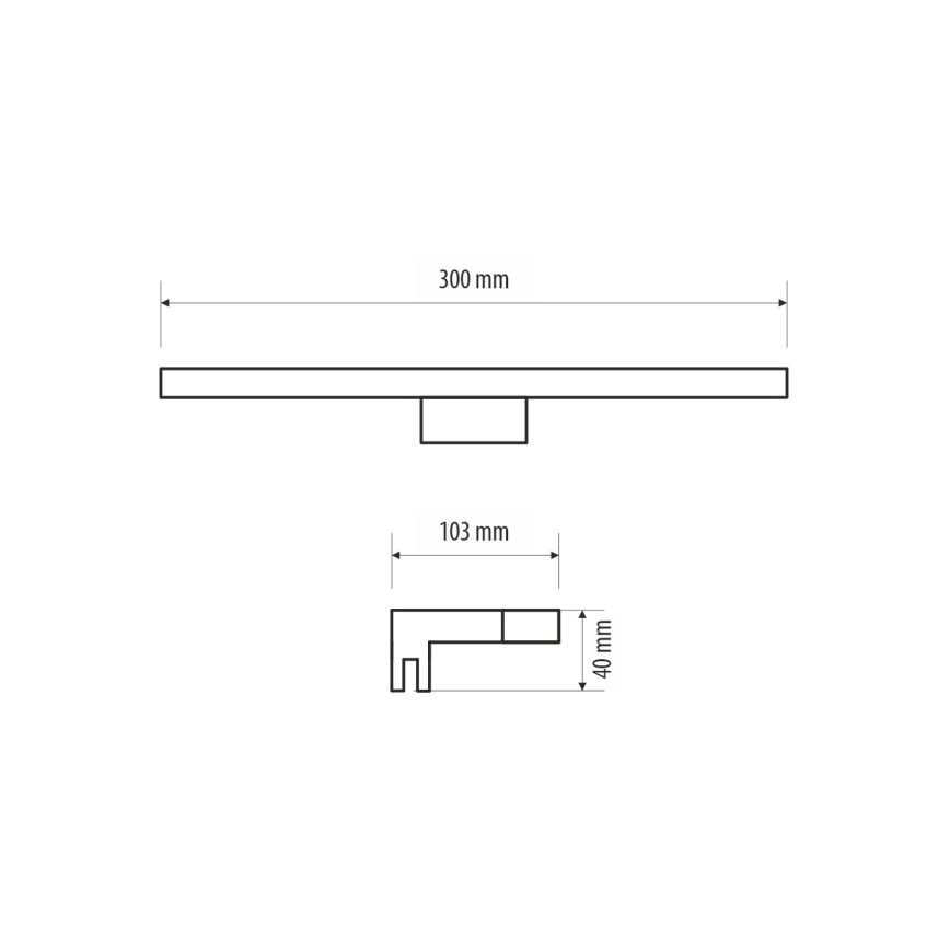 LED Kopalniška luč za osvetlitev ogledala MIRROR LED/8W/230V 30 cm IP44 sijajni krom