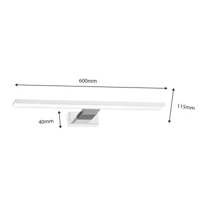 LED Kopalniška luč za osvetlitev ogledala SHINE LED/13,8W/230V IP44 bela/sijajni krom