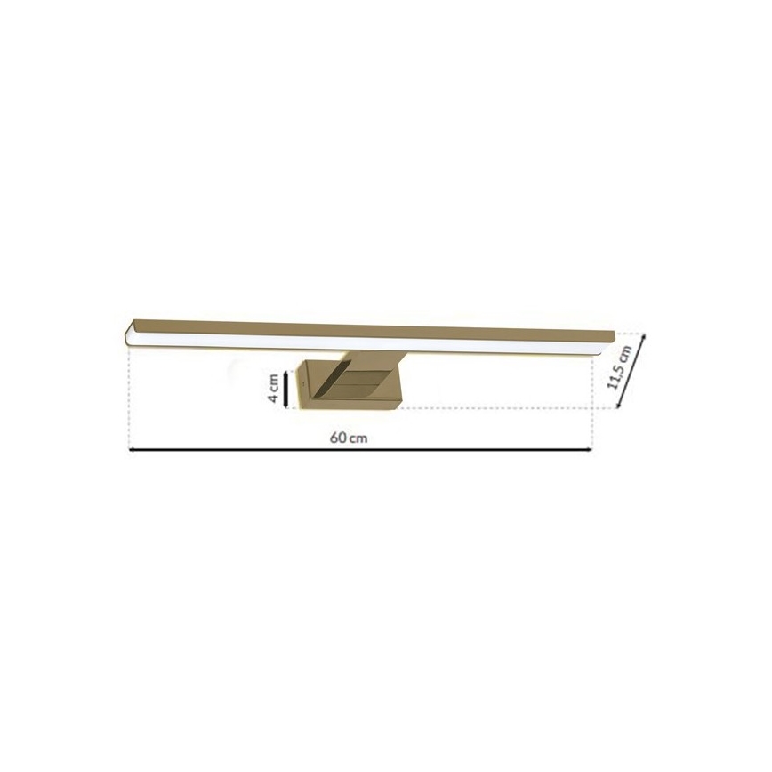 LED Kopalniška luč za osvetlitev ogledala SHINE LED/13,8W/230V IP44 medenina