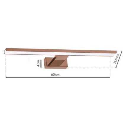 LED Kopalniška luč za osvetlitev ogledala SHINE LED/13,8W/230V IP44 Rosegold