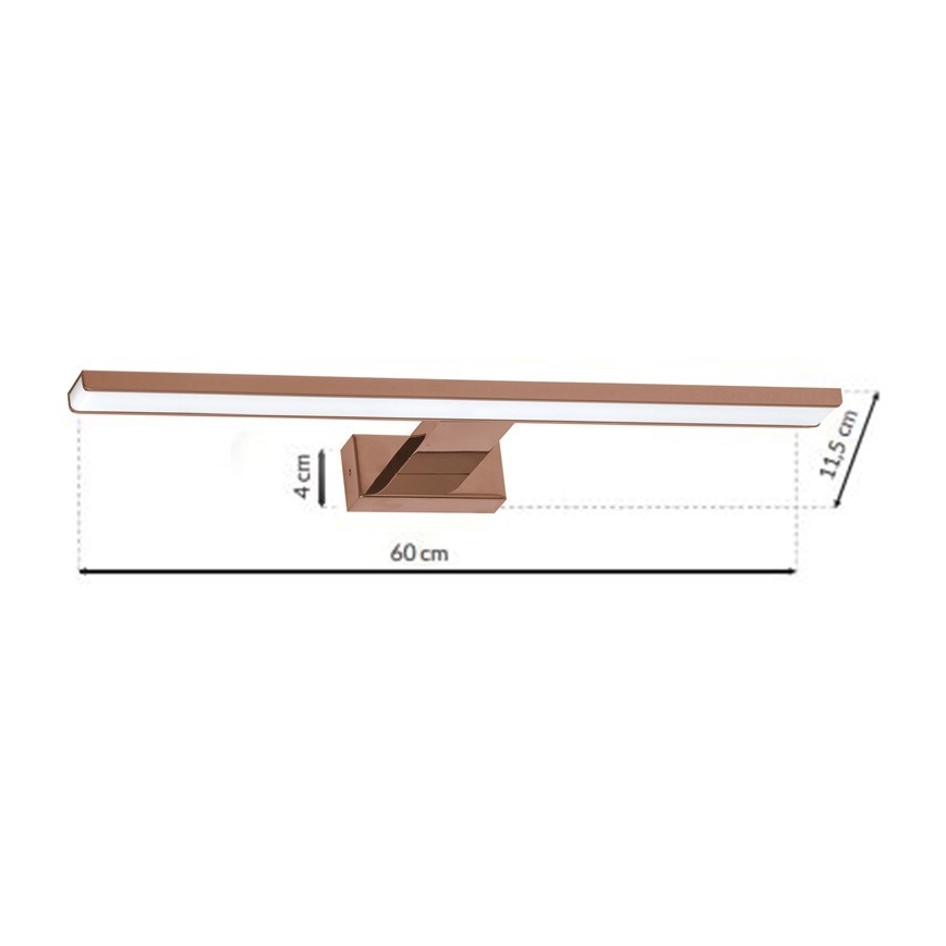 LED Kopalniška luč za osvetlitev ogledala SHINE LED/13,8W/230V IP44 Rosegold