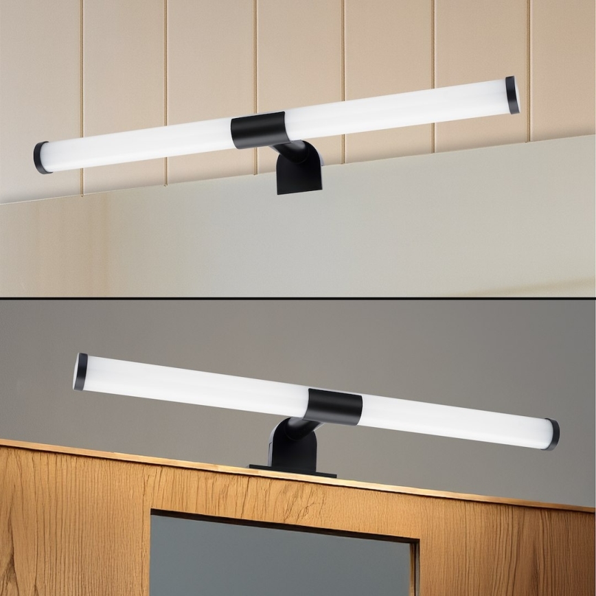 LED kopalniška osvetlitev za ogledalo 2 v 1 APA LED/6W/230V 40 cm IP44 črna