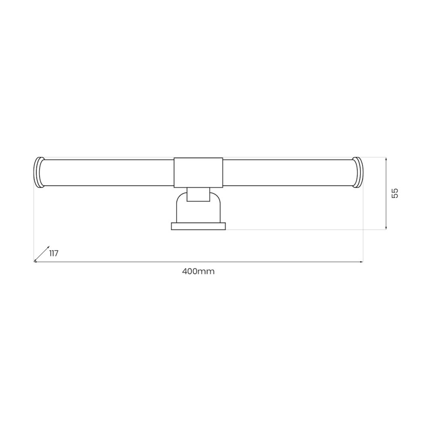 LED kopalniška osvetlitev za ogledalo 2 v 1 APA LED/6W/230V 40 cm IP44 črna