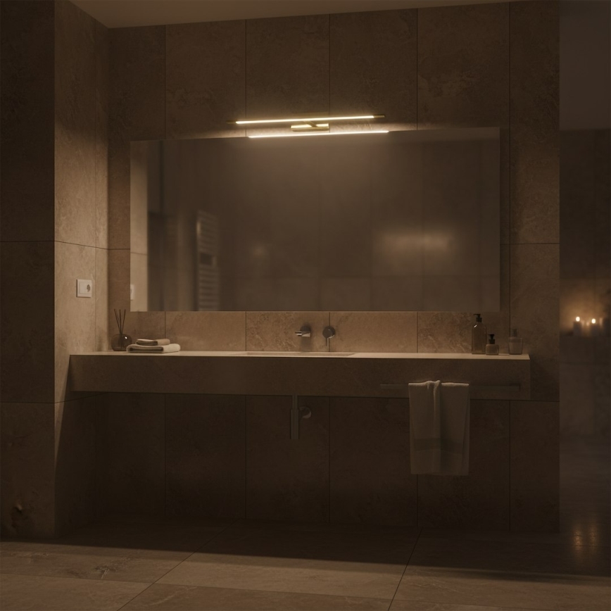 LED kopalniška ogledalna svetilka KLIMT LED/12W/230V 3000/4000/6000K 60 cm IP44 zlata