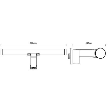 LED kopalniška osvetlitev za ogledalo LED/8W/230V 30 cm IP44 črna