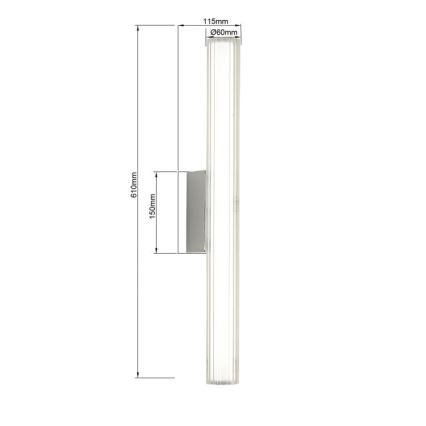 LED kopalniška osvetlitev za ogledalo LINEA LED/12W/230V 3000/4000/6000K IP44 61 cm mat krom