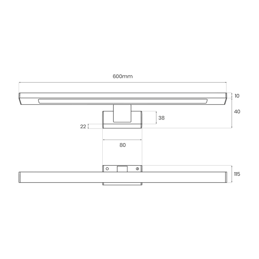 LED kopalniška osvetlitev za ogledalo SHINE LED/13,8W/230V 60 cm IP44 medeninasta