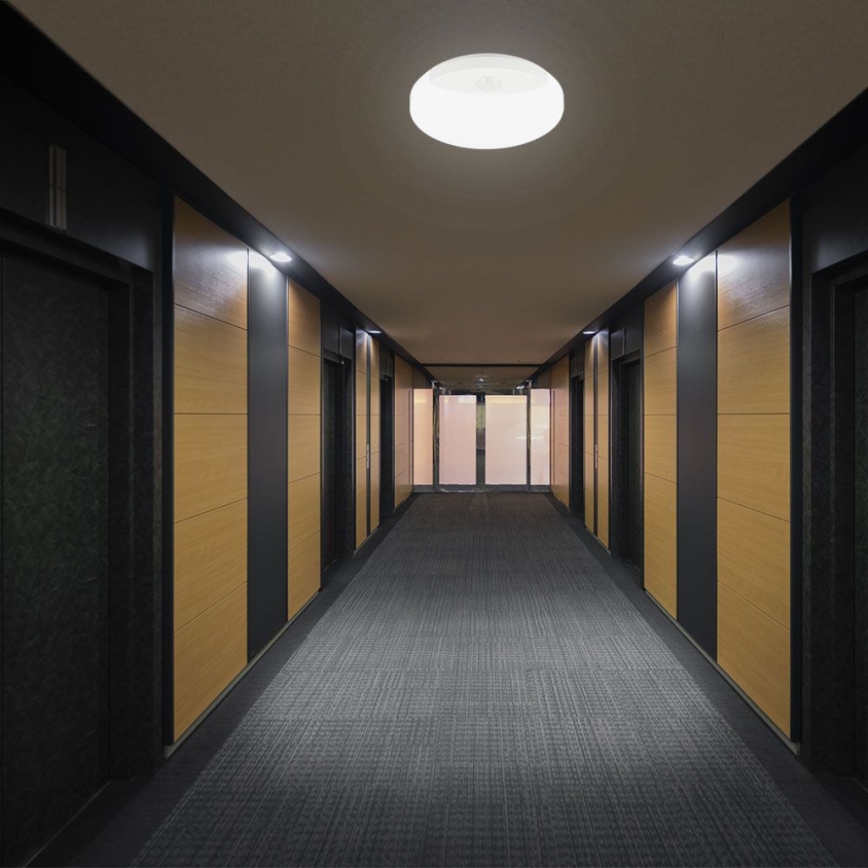 LED Kopalniška stenska svetilka s senzorjem SAMSUNG CHIP LED/15W/230V 3000/4000/6000K IP44 bela