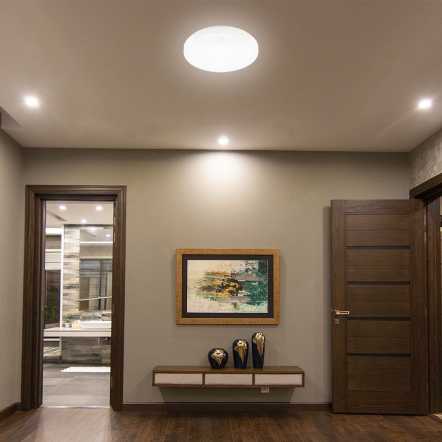 LED Kopalniška stenska svetilka s senzorjem SAMSUNG CHIP LED/15W/230V 3000/4000/6000K IP44 bela