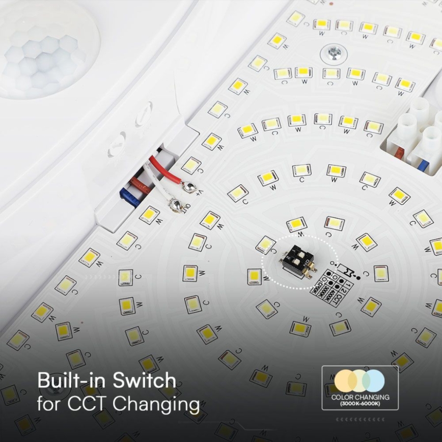 LED Kopalniška stenska svetilka s senzorjem SAMSUNG CHIP LED/15W/230V 3000/4000/6000K IP44 bela