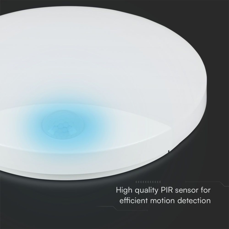 LED Kopalniška stenska svetilka s senzorjem SAMSUNG CHIP LED/15W/230V 3000/4000/6000K IP44 bela