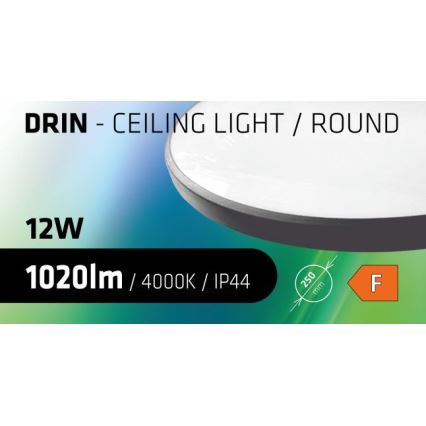 LED Kopalniška stropna svetilka CIRCLE LED/12W/230V 4000K pr. 25 cm IP44 črna