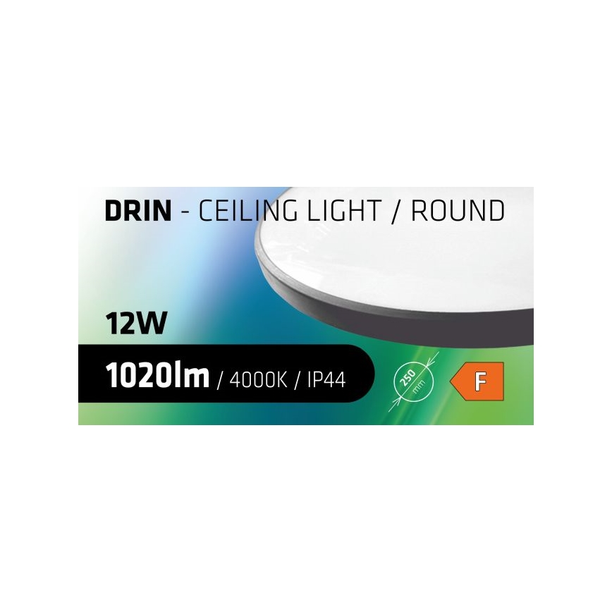 LED Kopalniška stropna svetilka CIRCLE LED/12W/230V 4000K pr. 25 cm IP44 črna
